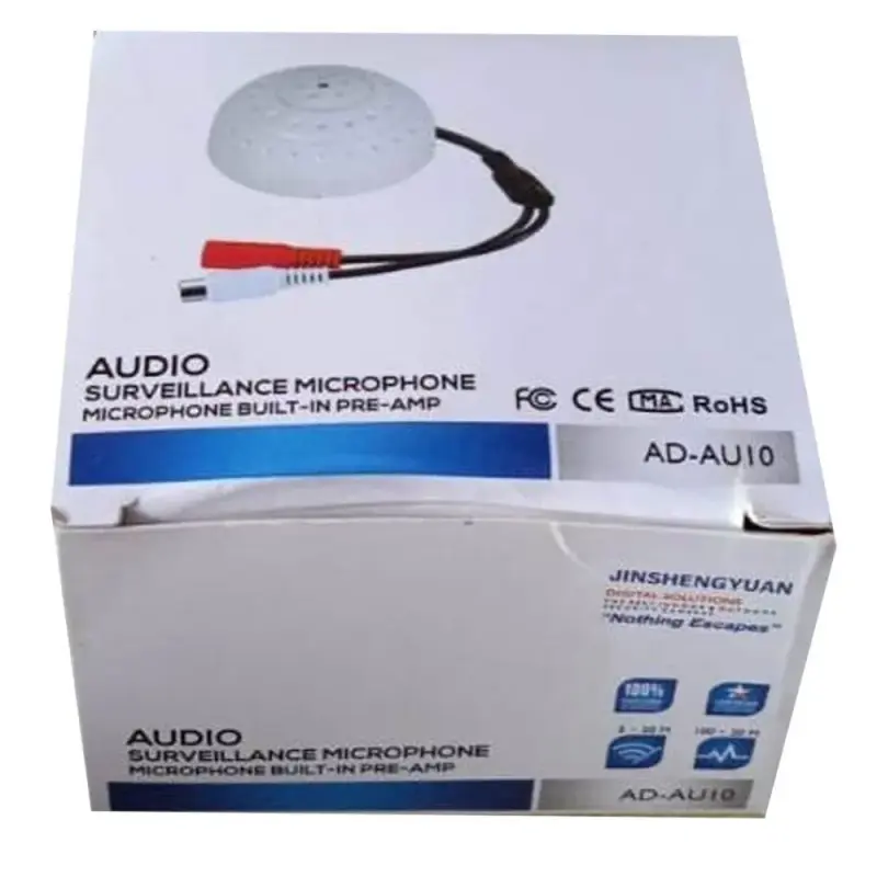 Wired Digital Camera Audio AD AU10 CCTV Surveillance Microphone, For Indoor, 20 m
