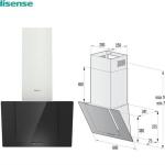 HISENSE CH6IN6BXBG SİYAH CAM + PASLANMAZ ÇELİK 60CM DAVLUMBAZ