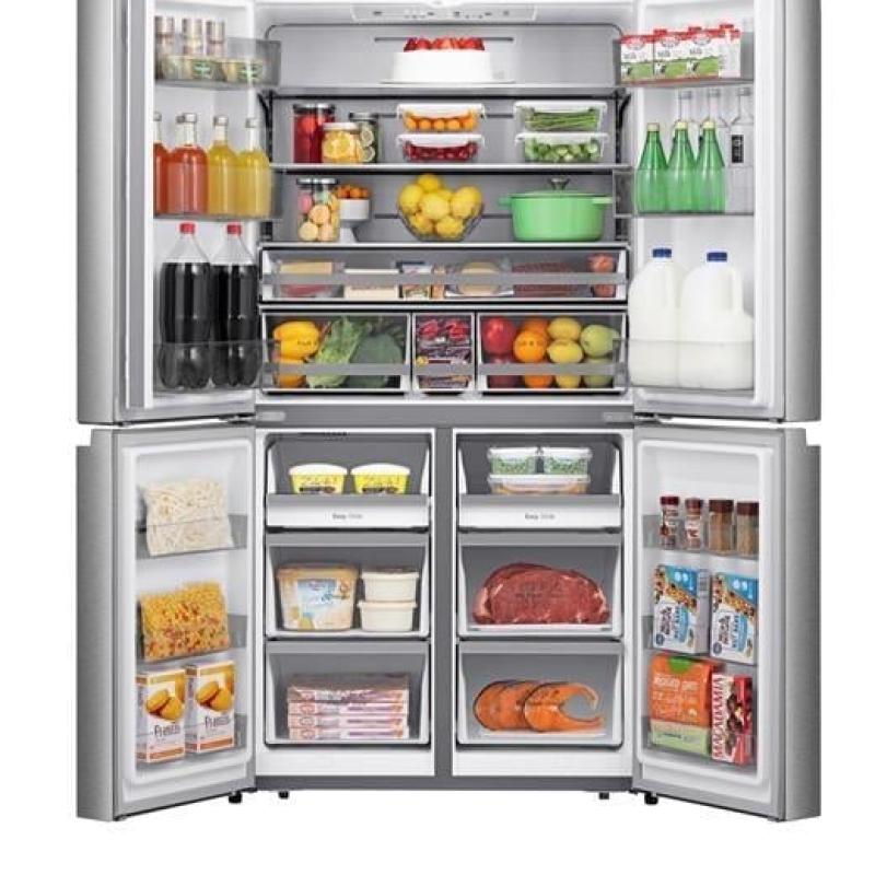 HISENSE 609 LT. 4 KAPILI GARDIROP TİPİ NO FROST İNOX BUZDOLABI RQ758N4SBSE