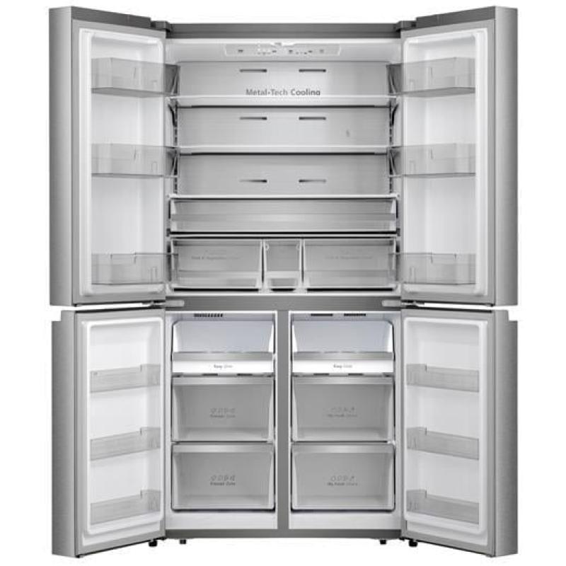HISENSE 609 LT. 4 KAPILI GARDIROP TİPİ NO FROST İNOX BUZDOLABI RQ758N4SBSE