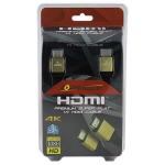 Powermaster 1.8 Metre 3D 4K Uyumlu 1.4V Gold Yassı Örgülü HDMI Kablo