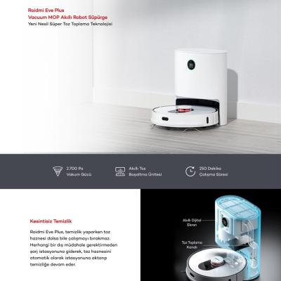 ROIDMI EVE PLUS BEYAZ AKILLI ROBOT SÜPÜRGE